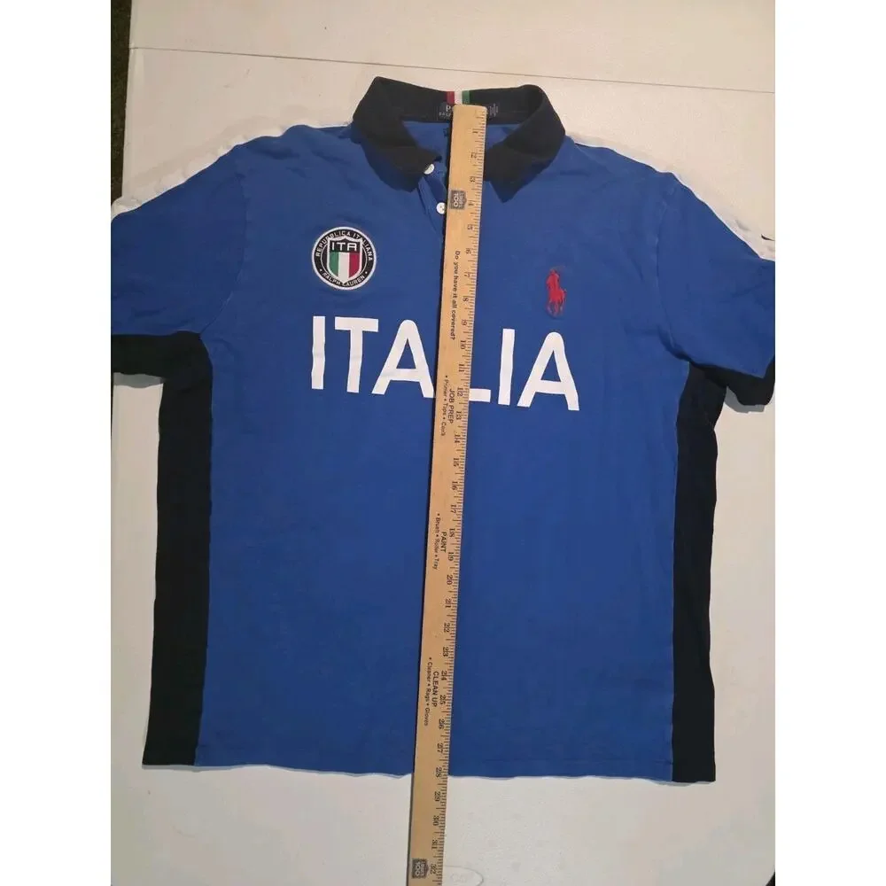 Polo Ralph Lauren Italy Rugby Polo Shirt Big Pony Men Sz XXL Blue